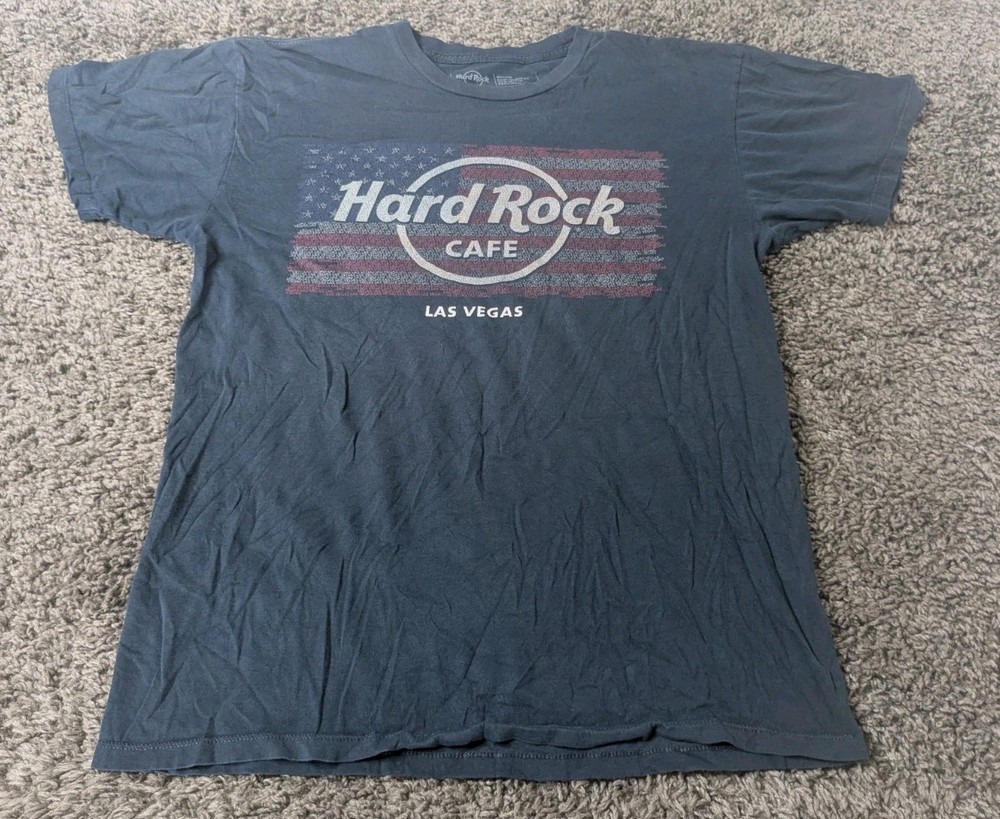 Hard Rock Cafe Las Vegas T Shirt Men’s M Navy Blue Short Sleeve