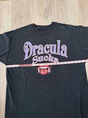 vintage 90s Dracula Sucks Single Stitch Tee XL Fashion Victim Like Goth Emo Vtg