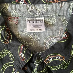 Men’s Teenage Mutant Ninja Turtles Black Button Up Printed Shirt. Size XL