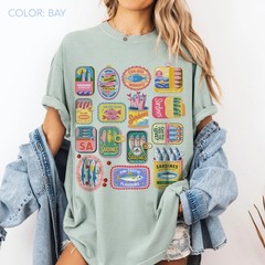 Vintage Sardine Can Retro Tin Fish Mediterranean Coastal Comfort Colors T-Shirt