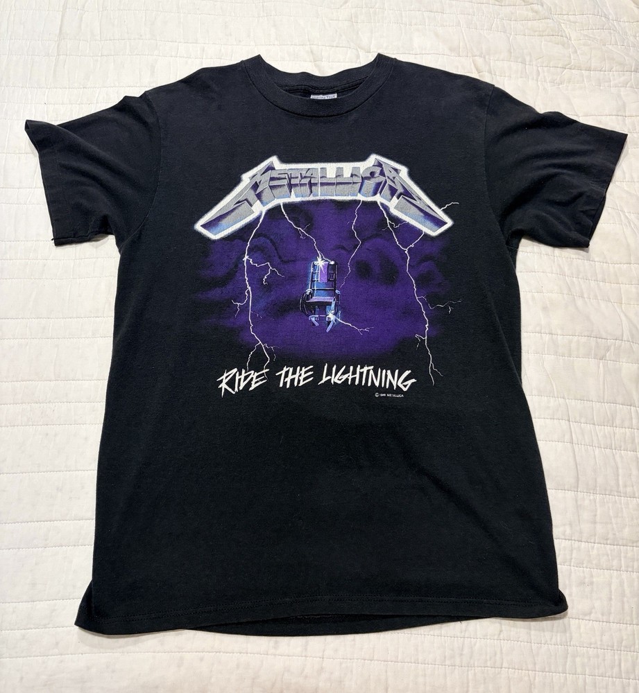 Vintage Single Stitch 1989/1987 Metallica Ride The Lightning T Shirt Men’s Large