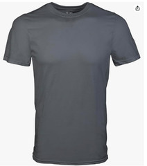 Gildan Mens Crew T-Shirt LARGE 5-Pack Style G1100 Black-Grey-Charcoal Short Slee