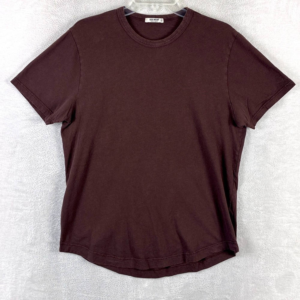 Buck Mason Tshirt Mens M Brown Slub Curve Hem Preppy Classic Huckberry USA