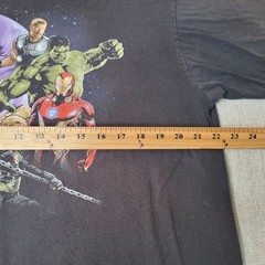 Marvel Avengers Infinity War Mens XL Black Thanos Hulk Iron Man Graphic T-Shirt