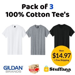 Gildan (3-pack) 100% Cotton Short Sleeve Tee T-Shirt S-4XL New