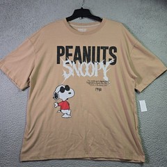 Peanuts® Snoopy Shirt Mens 2XL Brown Distressed Charlie Brown Baggy Street NWT
