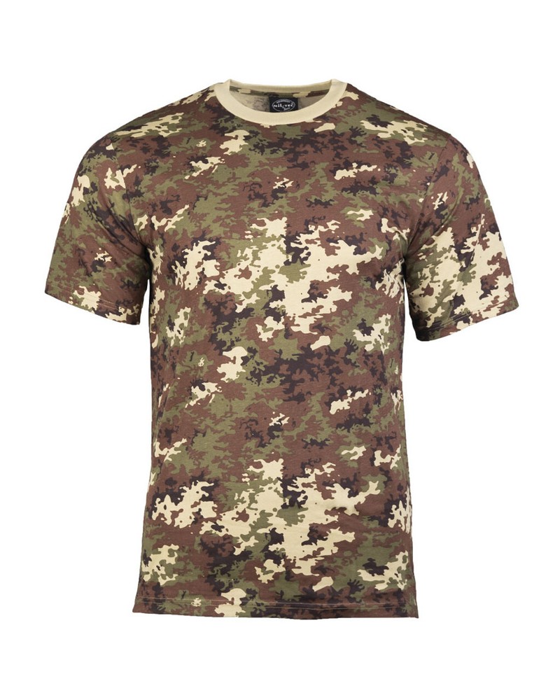 Italian Vegetato Camo 100% Cotton T-Shirt Sizes S to 3XL Military Shirt NEW