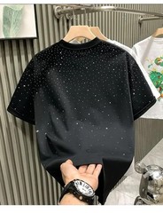 New Fashion Trend Rhinestone Hot Diamonds Summer Short Sleeve Luxury Men T-Shirt