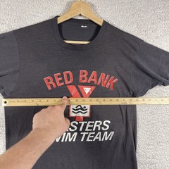 Vintage 80’s Red Bank YMCA Swim Team T Shirt Adult Medium Black Polycotton NJ