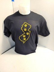 NJ POT outline Funny Tee Shirt Free Shipping w/ Marijuana Theme New / Tags