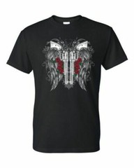 T-Shirt – WINGED GUNS ROSES – HUMOR / NOVELTY Adult DryBlend®