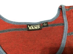 Vans Men’s Size Large 100% Cotton Y2K Striped Maroon Red Summer Tank Shirt