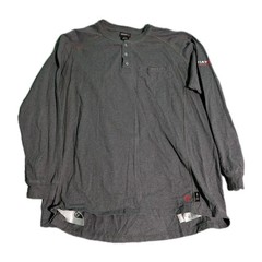 Ariat FR Shirt Mens Sz XL Gray Henley Fire Resistant Long Sleeve CAT2 2112