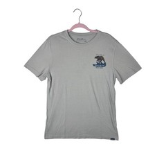 Eddie Bauer Mens Walk On The Wild Side Bear Graphic Tee Tan Size M Short Slv