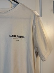 Oaklandish Modern Type Tee Ecru (Size M – 100% Cotton – Classic Fit)