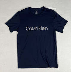 Calvin Klein Men’s Logo T-Shirt Navy Blue Size S Cotton Blend Crew Neck Tee. NEW