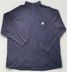 Carhartt Force 1/4-Zip Mock Neck Long Sleeve Shirt Navy Blue • Men’s 4XL