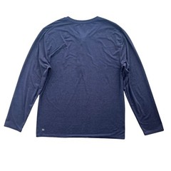 7 Diamonds Men L Blue Heather Core Henley Performance Long Sleeve Athletic Shirt