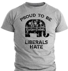Proud To Be Everything Liberal Hates Political Satire Funny Proud Republican Tee