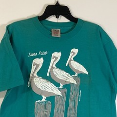 Vtg Dana Point California 90s T Shirt Single Stitch XL Puff Print Distress Beach