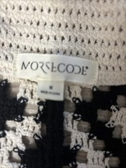 Men’s Norsecode Crochet Shirt Black Cream Short Sleeve Sz M Boho Cottage