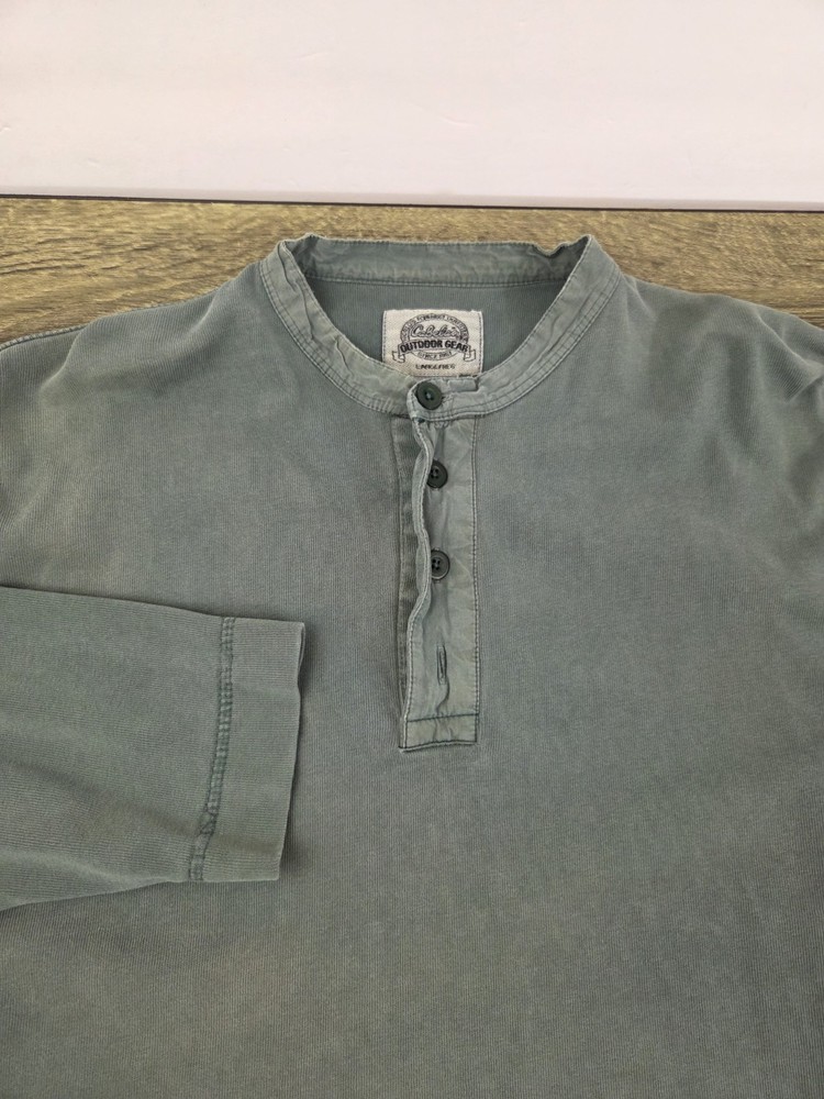 Cabela’s Outdoor Gear Henley Shirt Men’s Large Green Long Sleeve Hiking