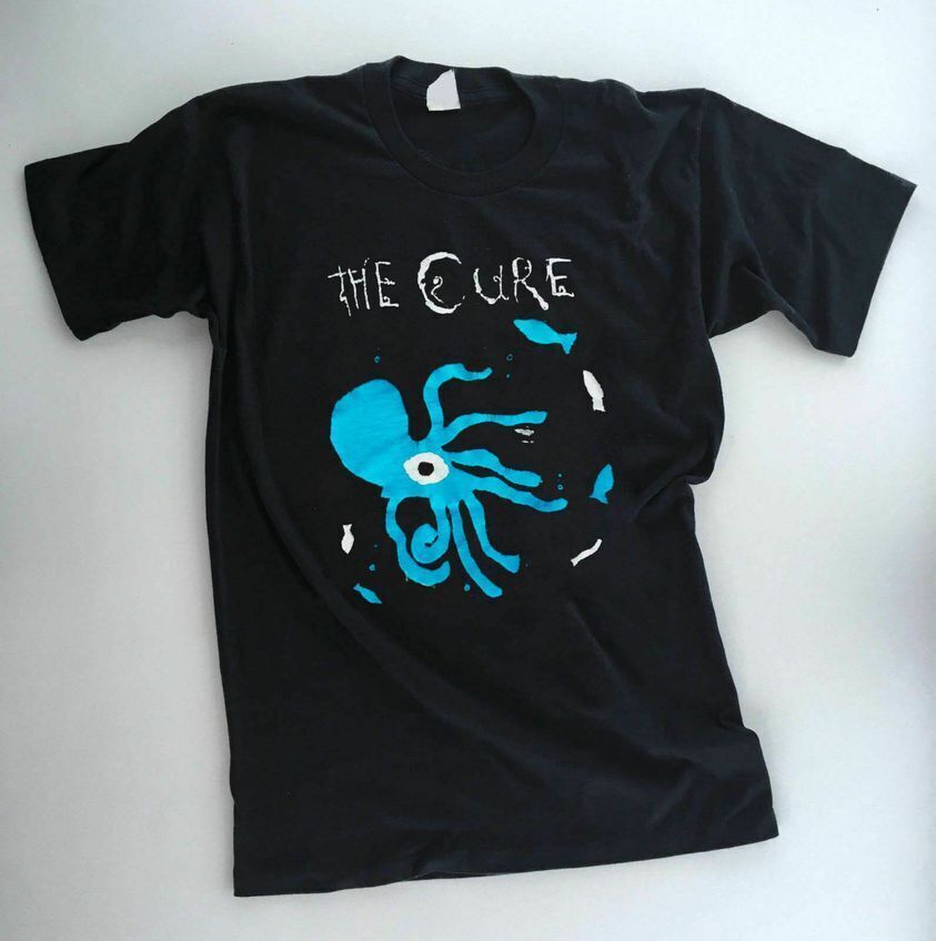 RARE!! t shirt The CURE untru 90s Robert Smith 85 Tour Half an Octopus..,,,,,,,,