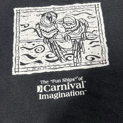 Vintage Carnival Cruise Promo XL Faded Black Parrot Birds Box Logo