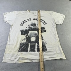 Sons of Anarchy Shirt Mens Extra Large White Biker Motorcycle TV Graphic Tee