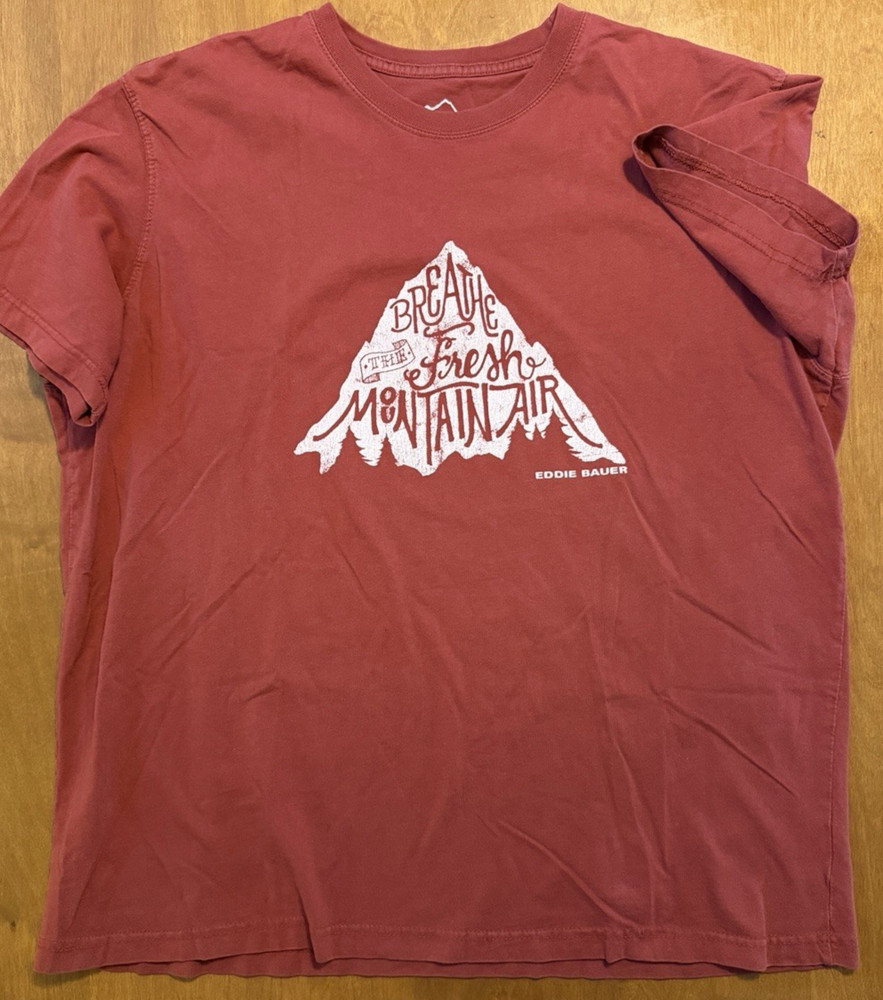 Eddie Bauer “Breathe The Fresh Mountain Air” Men’s Soft Graphic T-Shirt XL