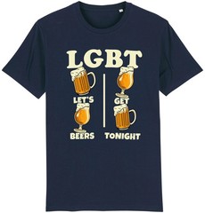 Funny LGBT Lets Get Beer Tonight T-Shirt, Sarcastic Beer Pun Humorous Graphic