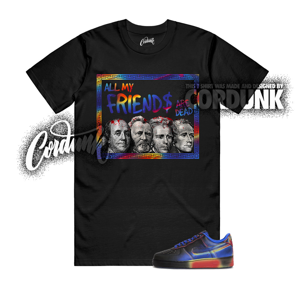 Air Force 1 Low Retro Heat Map Black Racer Blue T Shirt Match PREZ
