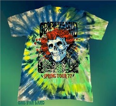 New Grateful Dead Tie Dye Skeleton Spring Tour 1977 Mens Vintage Concert T-shirt
