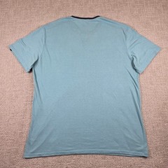 Psycho Bunny Mens XL Henley T-Shirt Blue Logo Pocket Short Sleeve Cotton Blend
