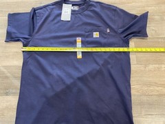 Carhartt Force Pocket T-Shirt Mens L Navy Blue Short Sleeve Flame Resistant