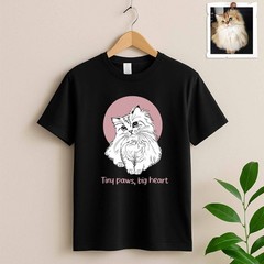 Pet Portrait Line Art Dog Cat Gift Unisex Crewneck T-shirt S-5XL