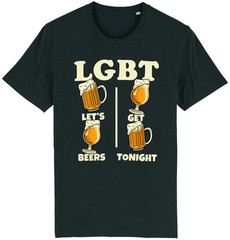 Funny LGBT Lets Get Beer Tonight T-Shirt, Sarcastic Beer Pun Humorous Graphic