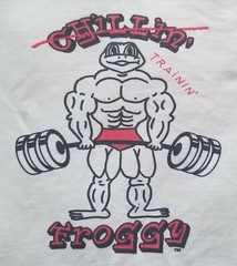 CHILLIN’ Training FROGGY Bodybuilder Logo Gym Workout T-Shirt New Size S M L XL
