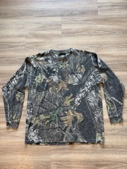 Lot of 3 Vintage Mossy Oak and Realtree Camo Long Sleeve Pocket T-Shirts