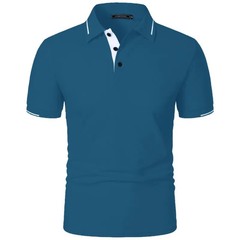 Men Breathable Summer Polo Shirt Beach Casual Tshirt Top Daily Fit Tee Gym Gift