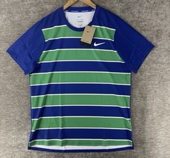 Nike Court Slam Dri-FIT ADV Tennis Top Shirt Blue Green FZ6934-539 Men’s Large L