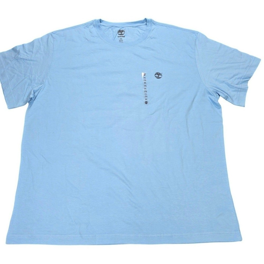 Timberland Tent Logo T-Shirt Men’s Size 2XL Light Blue Back Graphic Outdoors NEW