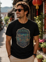 Penang Malaysia Heritage Graphic T-Shirt Unisex Travel Tee