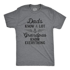 Mens Dads Know A Lot Grandpas Know Everything T Shirt Funny Fathers Day Tee