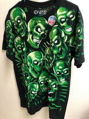 Liquid blue astroworld skull pile glow in dark t shirt Juicy J Travis Scott