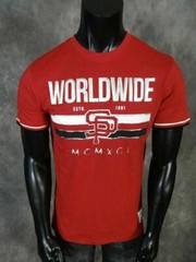 Mens Southpole T-Shirt Worldwide Raised Gold Foil Prints Black Red or White