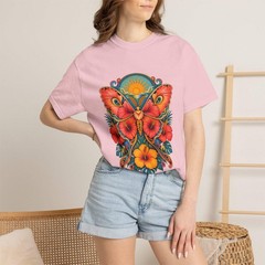 Psychedelic Hibiscus Moth Graphic Tee