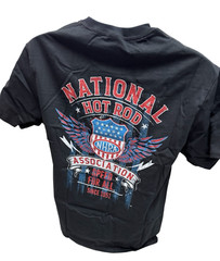 NHRA Drag Racing Vintage Speed For All American Flag Black T-Shirt