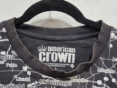 American Crown Large L Kentucky Black White All Over Map Print KY Tshirt Tee