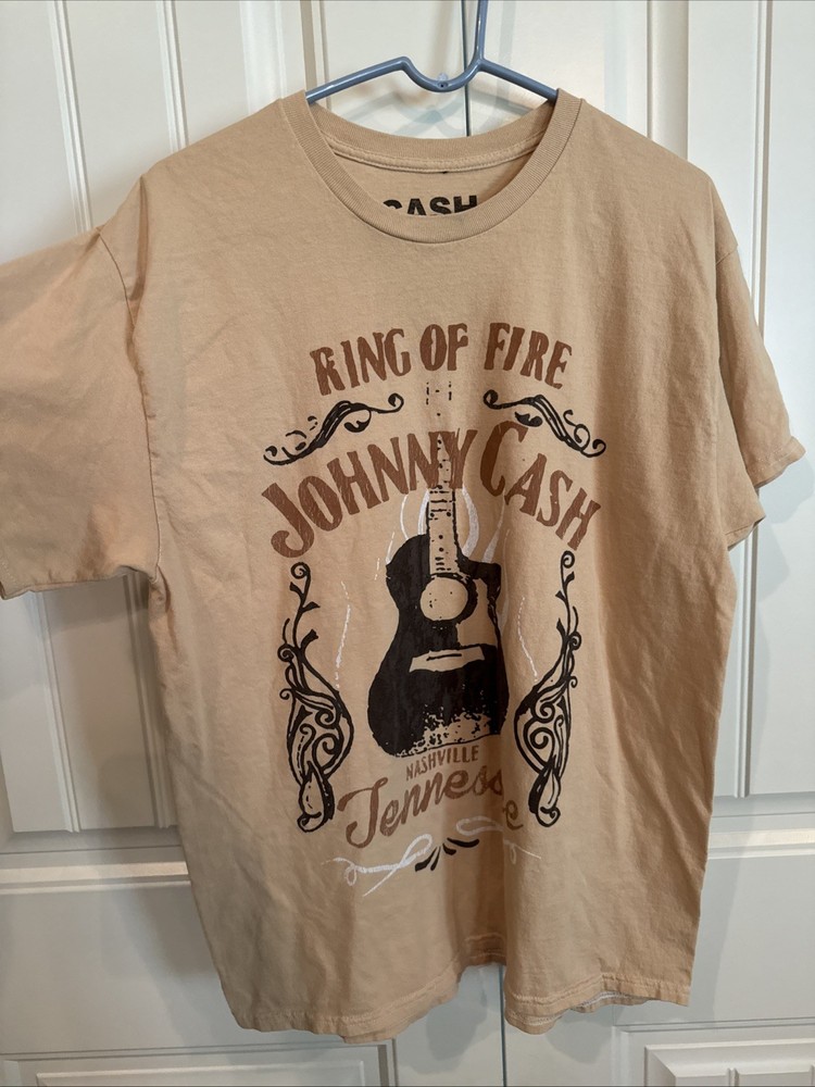 Johnny Cash T Shirt Ring Of Fire Guitar Nashville Tennessee Medium